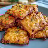 A colorful snack box filled with crispy sourdough Cheez-Its and fresh, juicy grapes—perfect for picnics or quick bites on the go.