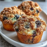 Lemon Blueberry Sourdough Muffins