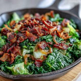 Golden brown Fried Cabbage with Bacon and Onions, a savory side dish.