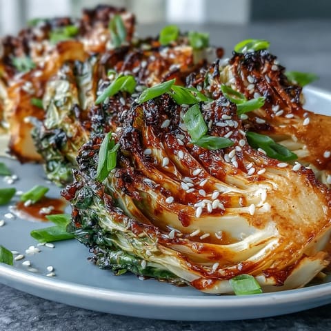 Buttery miso glaze caramelizes on crispy-edged cabbage wedges, perfect for cozy dinners.