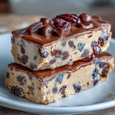 Delicious edible cookie dough protein bars with mini chocolate chips, chewy and packed with healthy protein for a guilt-free treat.