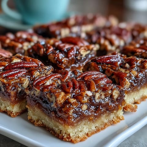 Decadent Kentucky Derby pecan pie bars with buttery shortbread crust and gooey bourbon pecan filling, perfect for Southern celebrations.