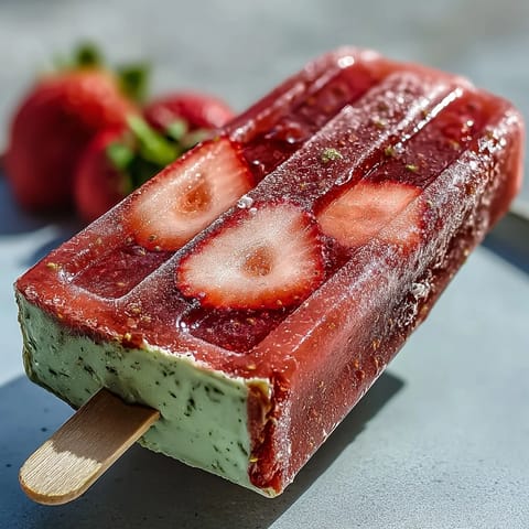 Strawberry Matcha Latte Pops