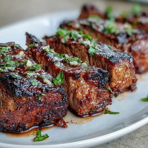 Garlic Butter Steak Bites and Potatoes: juicy seared steak cubes and crispy golden potatoes tossed in a rich, fragrant garlic butter sauce for a satisfying dinner.  