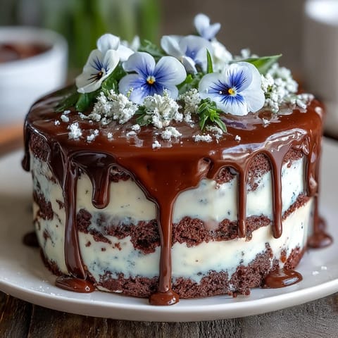 Spring Floral Drip Cake