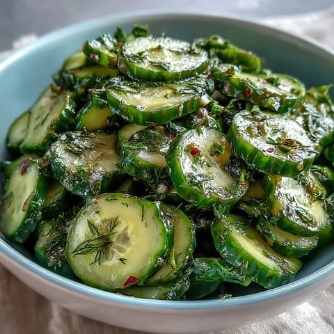 A refreshing salad of crunchy cucumbers, peppery radishes, and fresh dill, ideal for warm-weather meals.