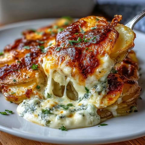 1. Easy Cheesy Scalloped Potatoes: golden, bubbling layers of creamy potatoes and melted cheese, baked until irresistibly tender.