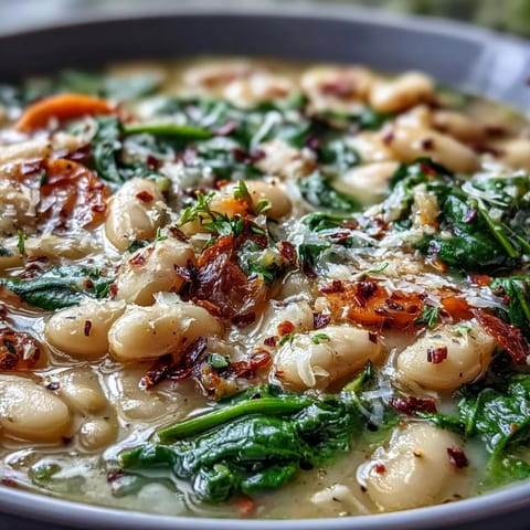 Tuscan White Bean Spinach Soup