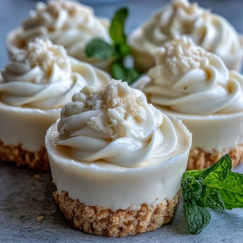 Creamy lemon mousse cups topped with fresh berries and lemon zest, served with buttery shortbread cookies.  