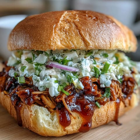 Smoky, tender BBQ Pulled Jackfruit Sandwiches served on toasted buns, ready to devour.