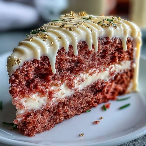 Bridal Shower Rosé Velvet Cake: pink layers, creamy frosting, elegant gold drizzle.