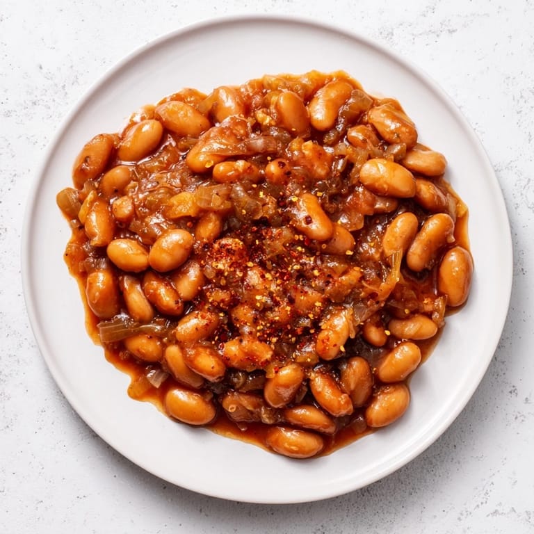 Hearty and flavorful Baked Beans, boasting a sweet and smoky aroma, perfect for a barbecue side.