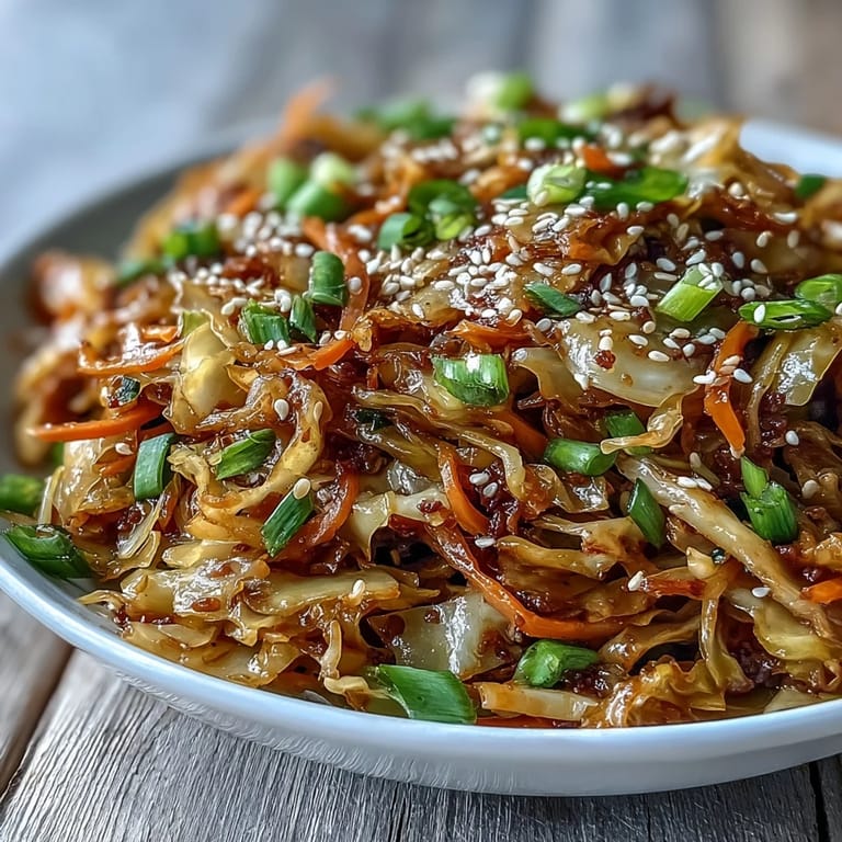 Quick and easy Hot and Sour Cabbage side dish tossed with aromatic ginger and garlic, perfect paired alongside steamed jasmine rice.