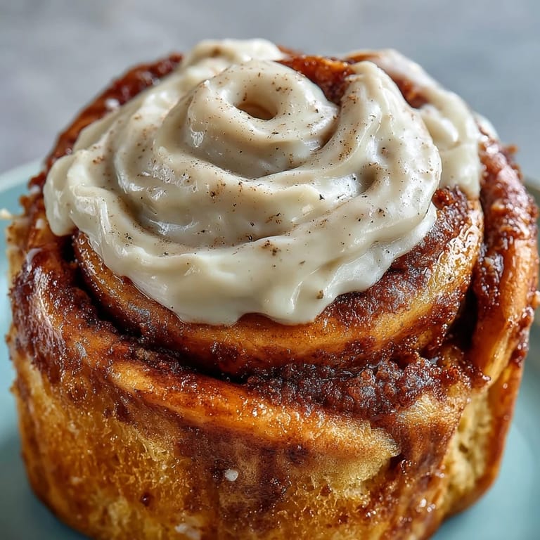 Top-down view of the High-Protein Cinnamon Roll Mug Cake showing a sweet glaze and cinnamon filling, ready to eat.