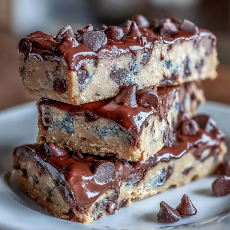 Chewy protein bars loaded with mini chocolate chips and almond butter, perfect for post-workout recovery or a healthy dessert.