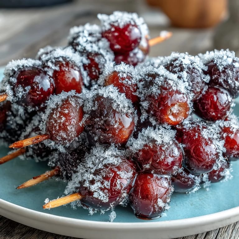 Juicy grapes on skewers, rolled in tangy lime sugar and frozen for a crisp, cooling snack.