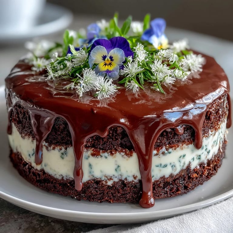 Elegant Spring Floral Drip Cake with Lemon Frosting, featuring bright edible blossoms, delicate white chocolate drip, and refreshing citrus aroma for a festive dessert centerpiece.
