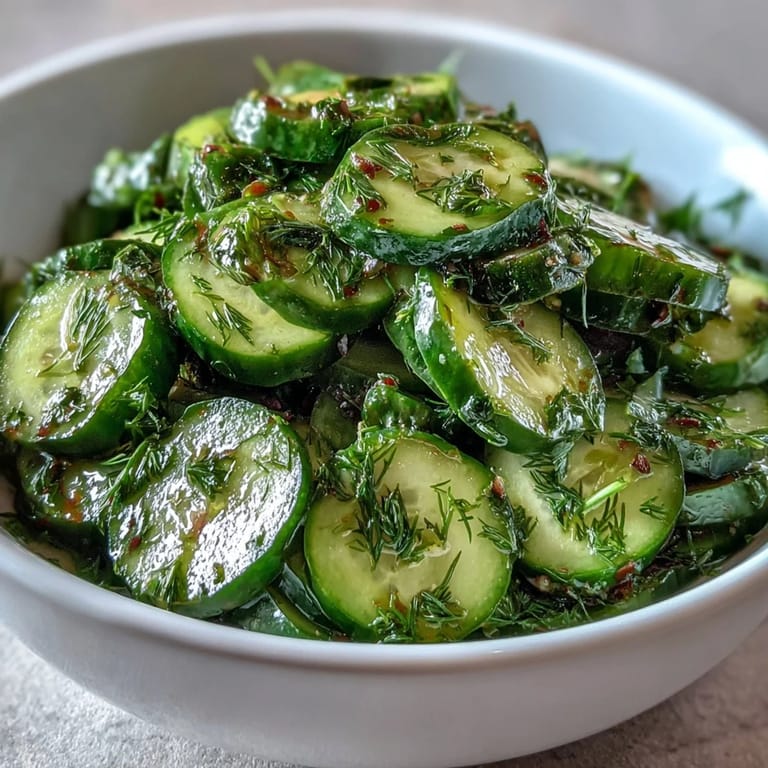 Vibrant cucumber and radish salad with tangy dill vinaigrette, a light and healthy vegetarian dish.