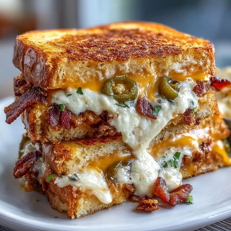 Delicious jalapeño bacon grilled cheese, perfect for a quick and flavorful lunch.