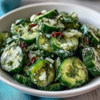 Crisp cucumber and radish slices tossed in a bright dill vinaigrette, a perfect spring salad side.